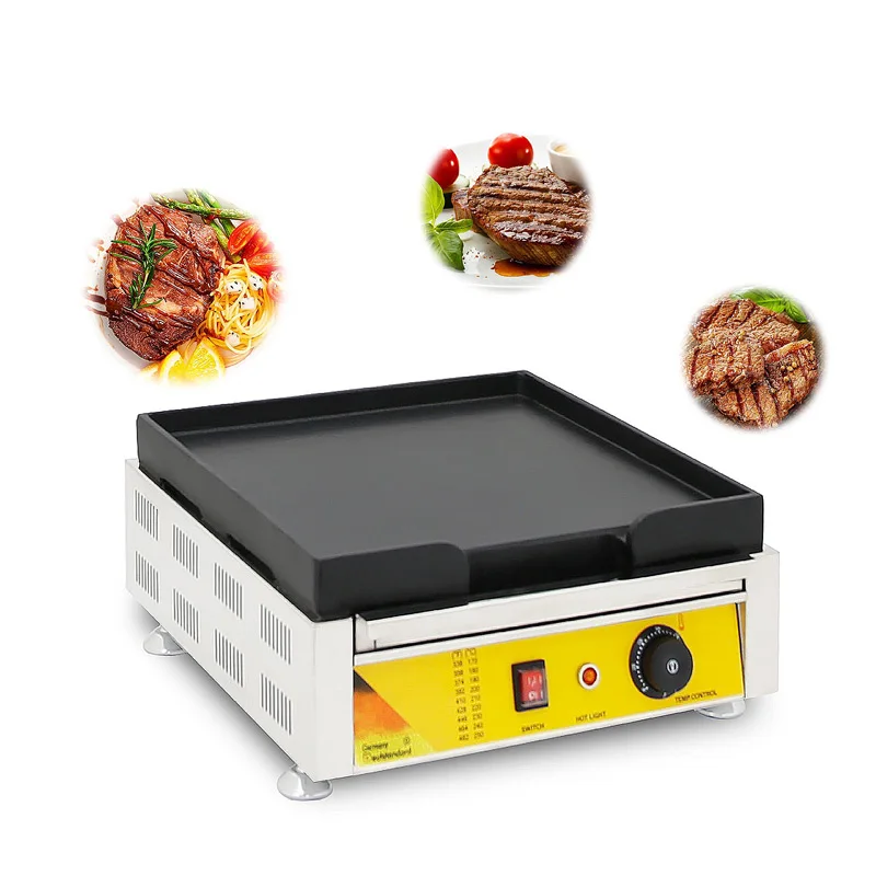 Commercial Electric Grill Flat Pan Griddles Stainless Steel Pancake Maker Grilled Squid Teppanyaki Dorayaki Machine NP-445