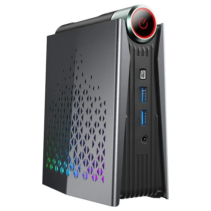 미니 PC AMD 라이젠 7 5700U 16GB DDR4 512GB SSD 데스크탑 컴퓨터, WiFi6/BT5.2, 4K UHD, RGB 조명 3가지 조절 모드 게이밍 PC