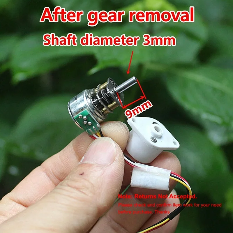 DC 5V-12V Micro 15BY 15mm Diameter Gearbox Geared Stepper Stepping Motor 2-phases 4-wire with 18T Gear
