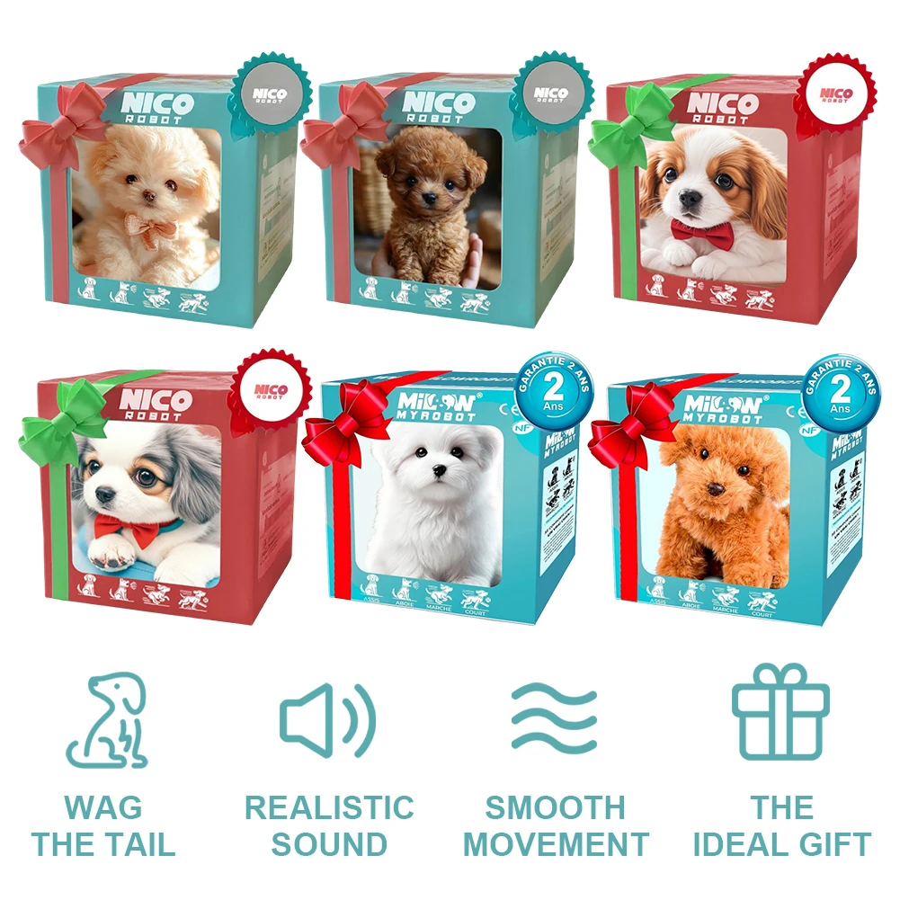 Robô eletrônico cão interativo brinquedo de pelúcia filhote de cachorro acts como um filhote de cachorro real bonito andando cão latido cauda balançando para meninas meninos