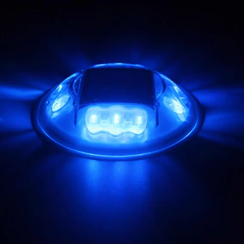 Hemispherical Solar Pavement Light - High-Visibility Green Oval LED Marker for Road/Traffic Safety