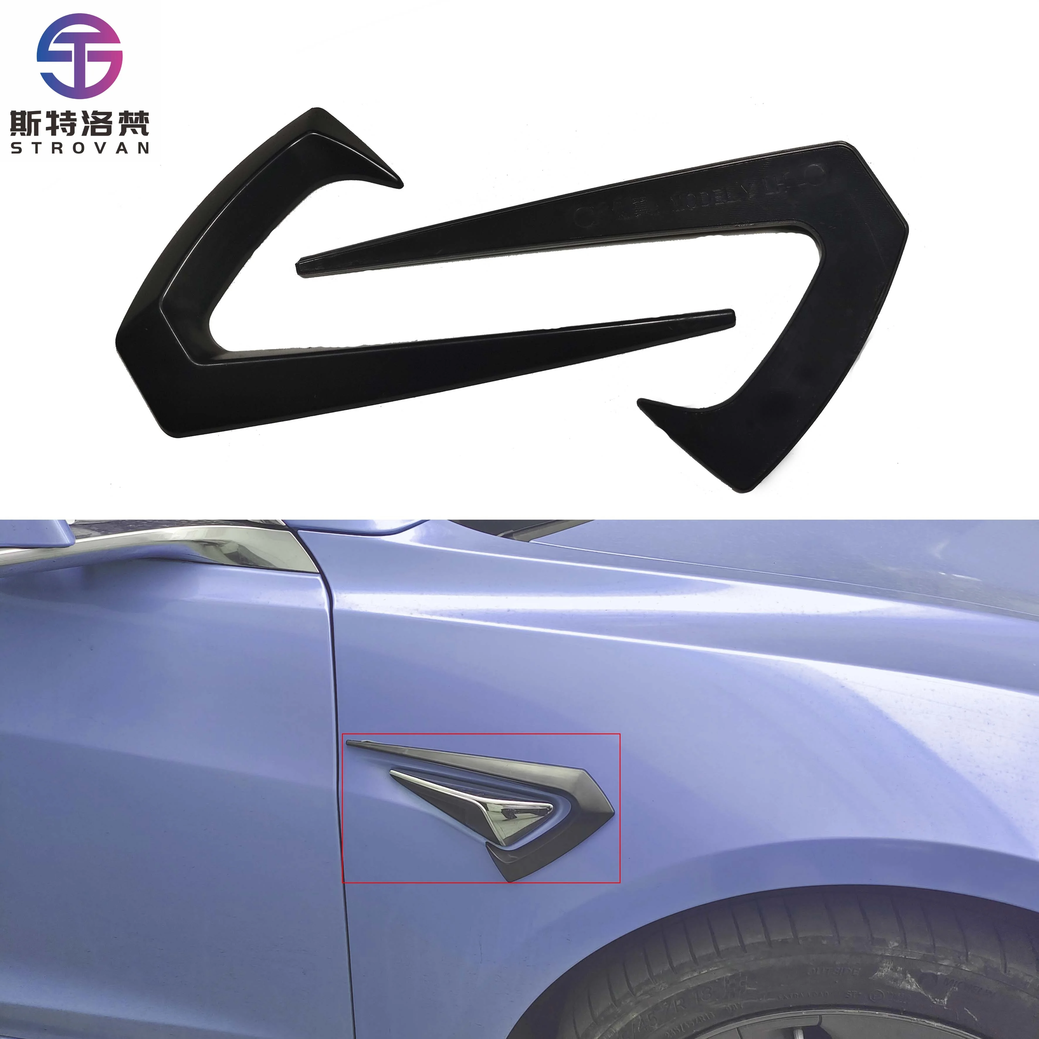 

Manufacturer Fog Light Cover Fog Lamp Eyebrow Cover Trim Frame Exterior Decoration Carbon Fiber for Model 3 2019+