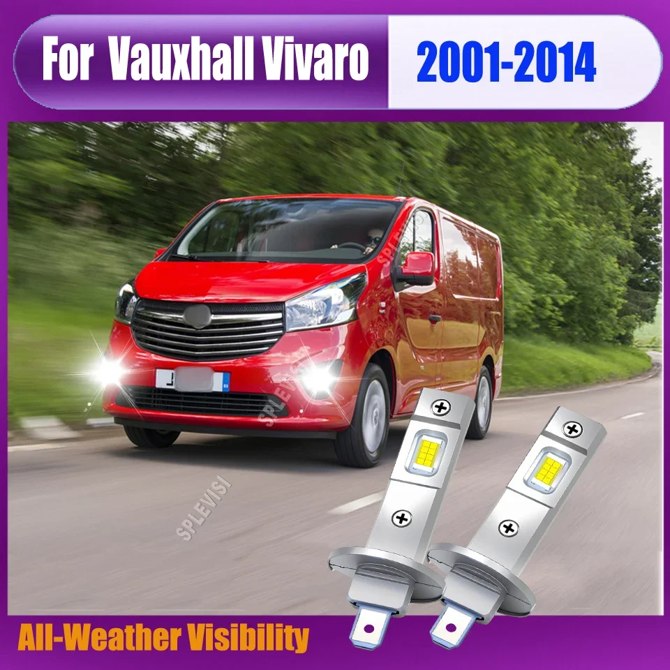 H1 Car LED White Fog Light - slim profile ensures an easy fit in tight spaces For Vauxhall Vivaro 2001 2002 2003 2004 2005-2014