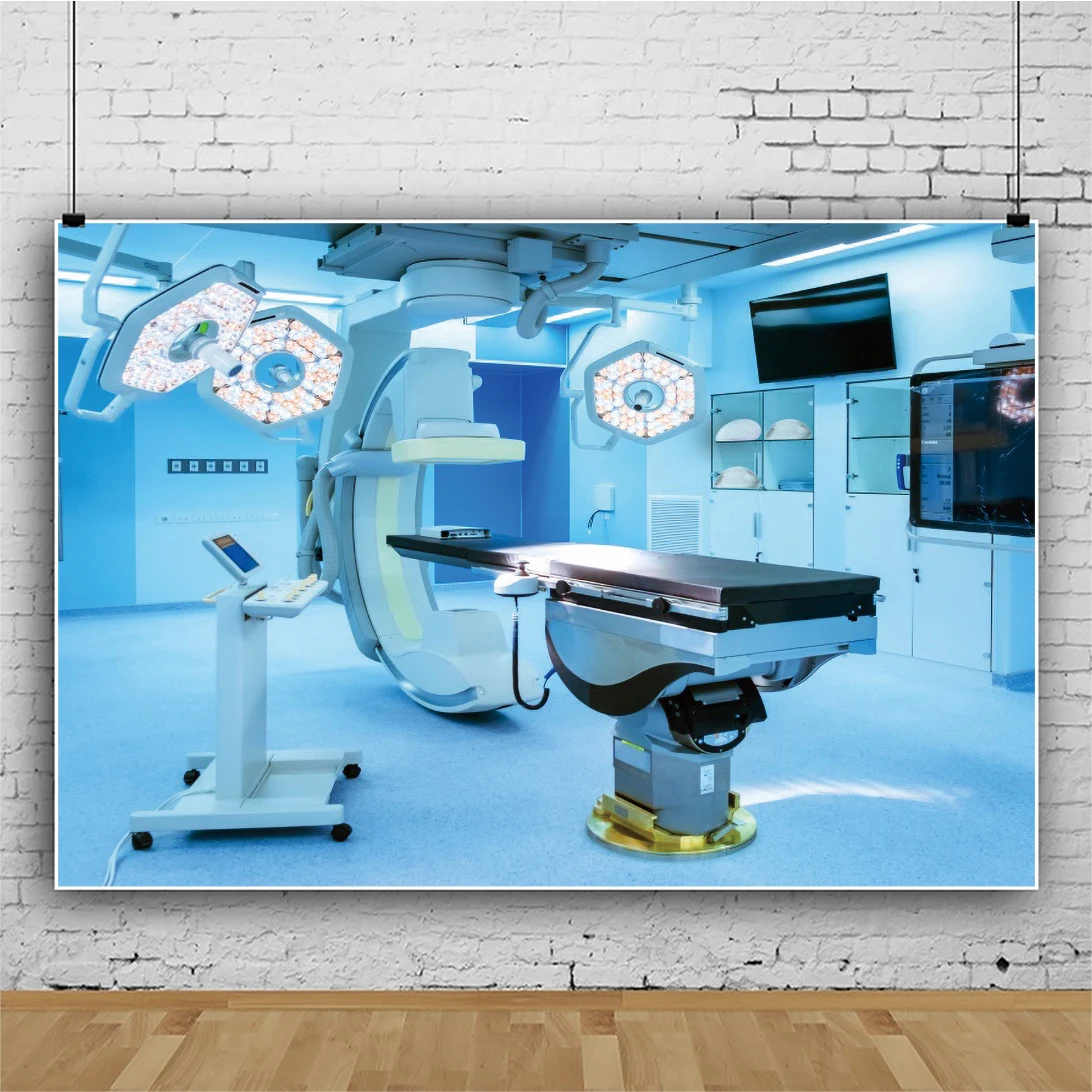 Laeacco Hospital Operating Room Photography Backdrop Medical Equipment Scene Room Decor Doctor Portrait Background Photo Studio