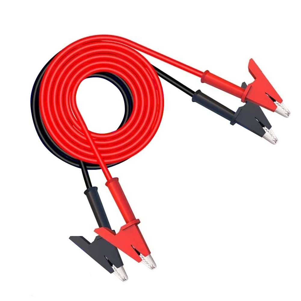 2Pcs 1500v 15A Crocodile Clip To Crocodile Clip Test Leads 100cm Long Wire With Rubber Insulation Cover And Crocodile Clips