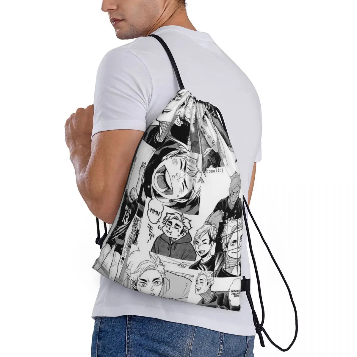 

Haikyuu Anime Sakusa Kiyoomi And Atsumu Manga Backpacks Fashion Drawstring Bags Sundries Bag Book Bags for Man Woman School