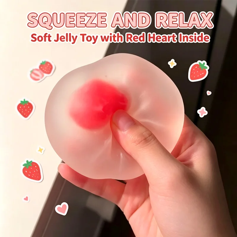 Slow Rebound Strawberry Mochi Squeezer Sensory Fidgets Toy Soft Simulated Slow-rebound Stress Relief Mood Calming Perfect Gifts