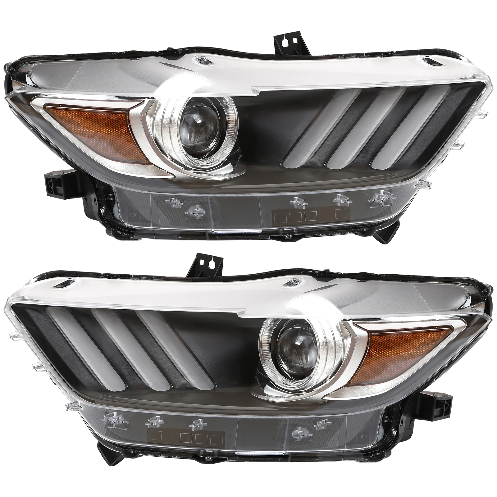 

for Headlights Assembly Headlamps w/LED DRL Pair fit for 2015-2017 Ford Mustang HID/Xenon Projector Headlamp Headlight for Car