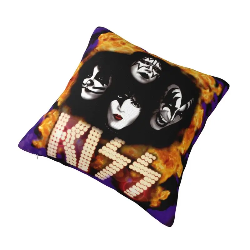 Custom Kiss Rock Roll Luxury Throw Pillow Cover Gorgeous Metal Heavy Band Sofa Cushion