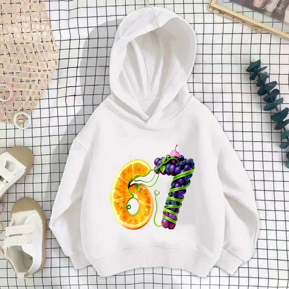 

Kids Y2K Casual Sports Hoodie, Christmas 67 Candy Snowflake, Fleece Lined Elastic Cuffs Gift