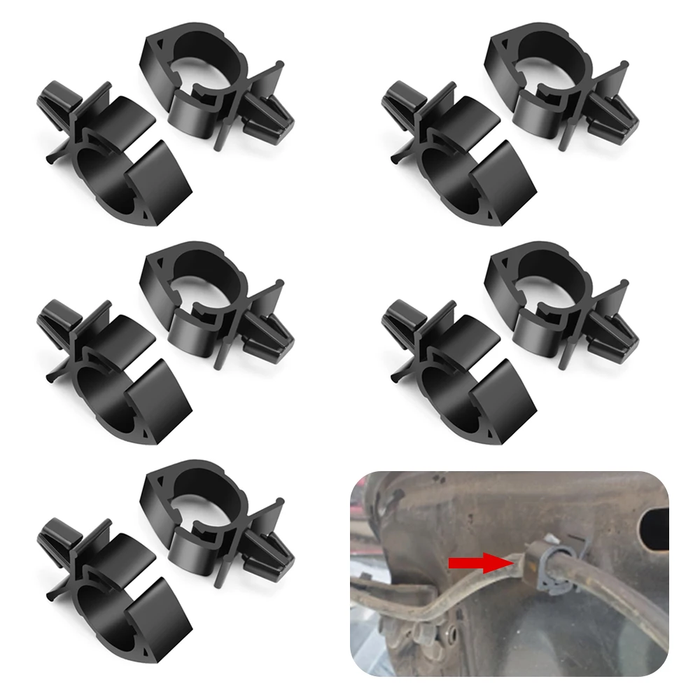 Fermacavi Per Auto – 10 Clip Porta Tubi In Plastica – Fissaggi Universali 11 Mm Neri