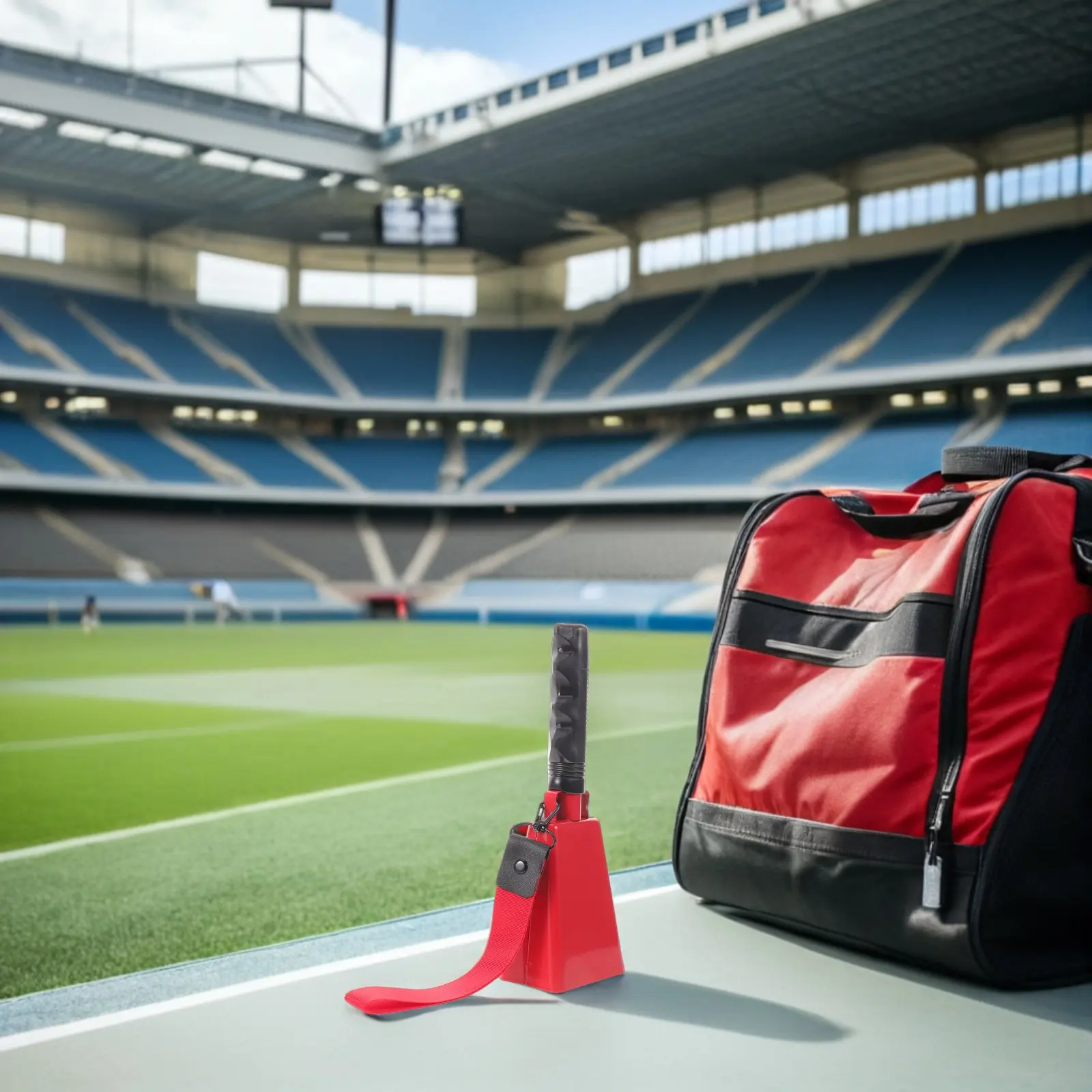 Metal Cowbells Loud Red Cheering Noise Makers Handle Handheld Percussion Instrument Sports Events Football Games Rallies