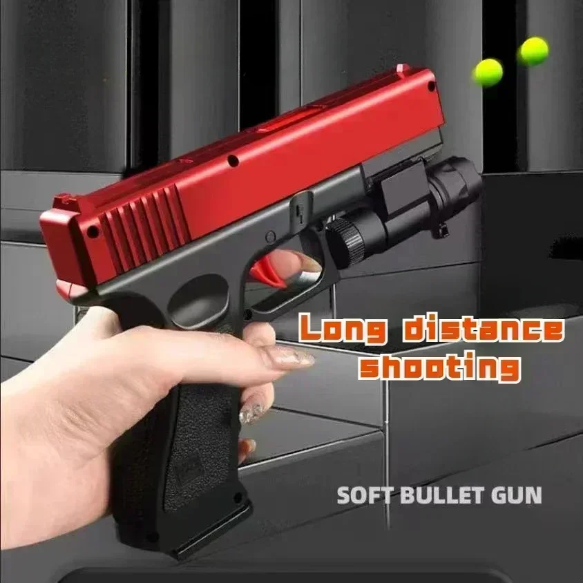 HOTG17 Pistol Mainan Peluru Lembut Busa Airsoft Peluncur Pistol Manual Senjata Permainan Menembak CS untuk Hadiah Anak Laki-laki