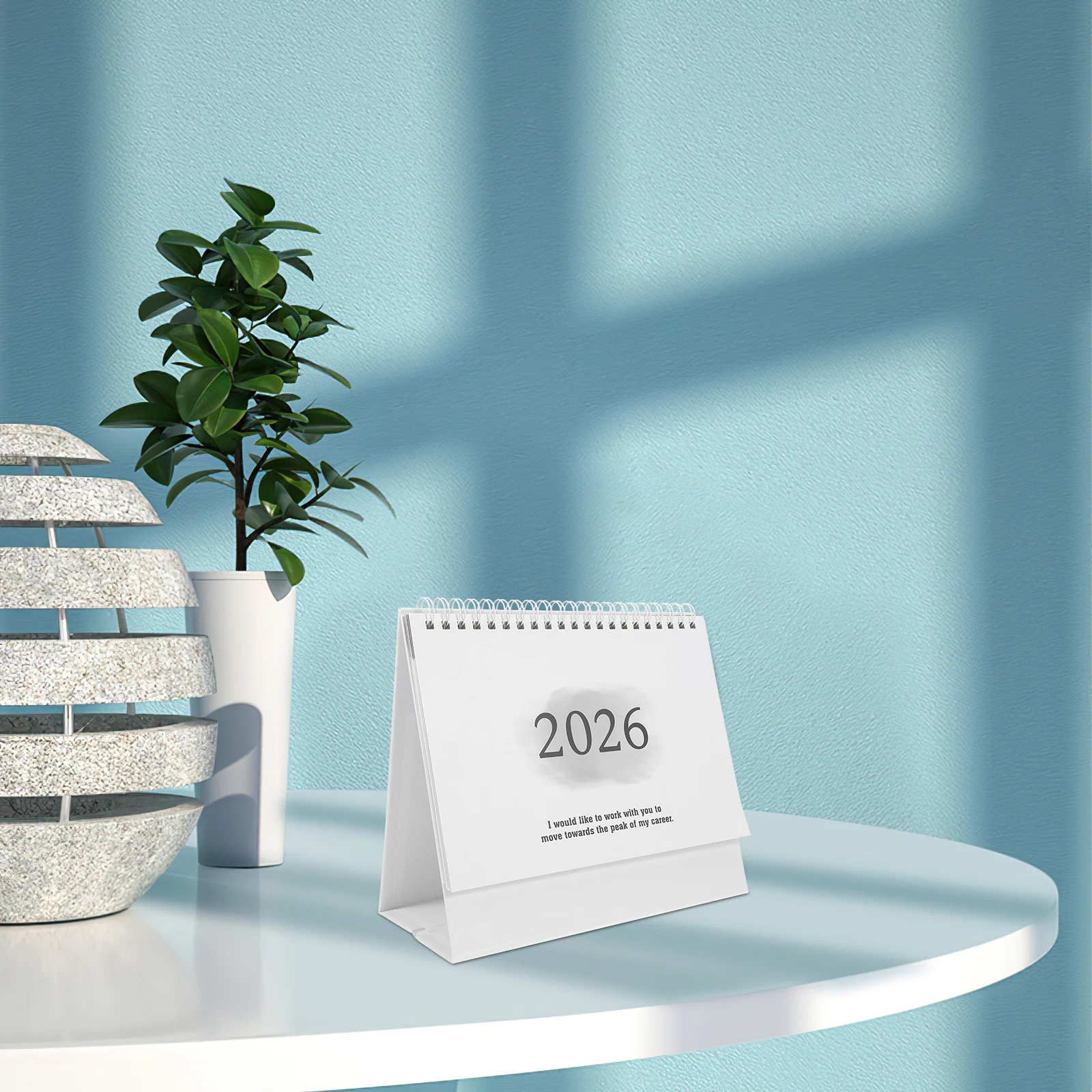 

2026 Desk Calendar Compact Mini Foldable Standing Daily Planner Thick Saving Lightweight White Office Home for Gift