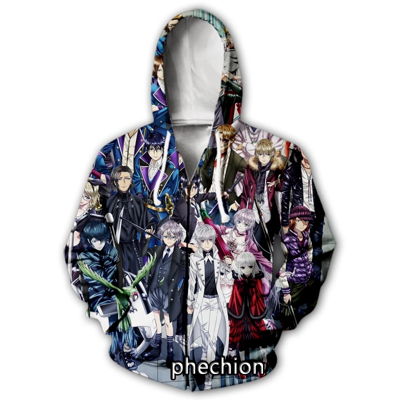 

phechion New Men/Women Anime K Missing Kings 3D Printed Casual Zipper Hoodies Fashion Men Loose Sporting Zip Up Hoodies J35