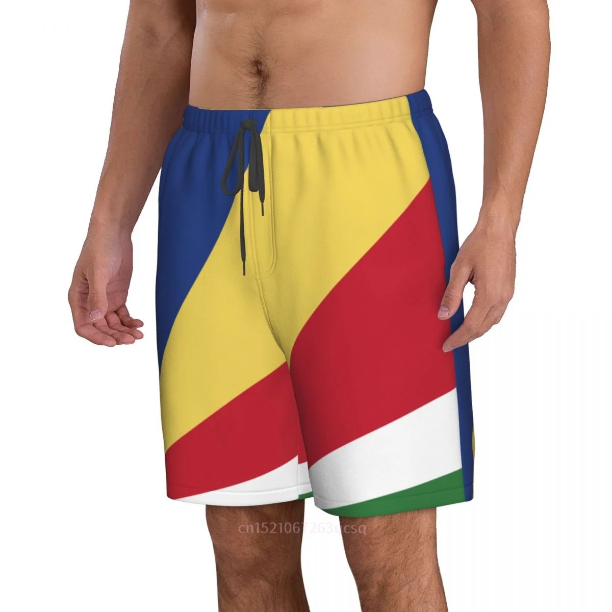 Pantalones cortos de poliéster con estampado 3D para hombre, Shorts de playa con bolsillo, para correr, con bandera de País de las islas Seychelles, verano 2023