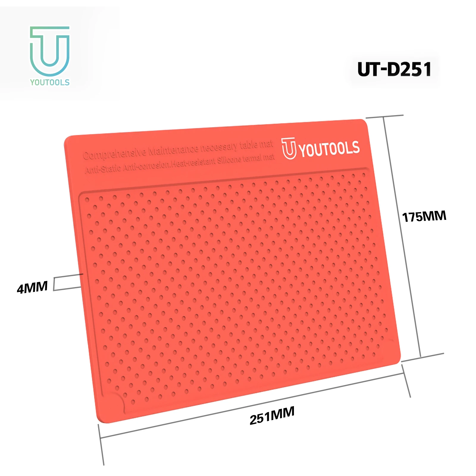 YOUTOOLS Silicone Soldering Non-slip Mat ESD Antistatic Heat Insulation Electronics Phone Repair Working Platform Pad UT-D251