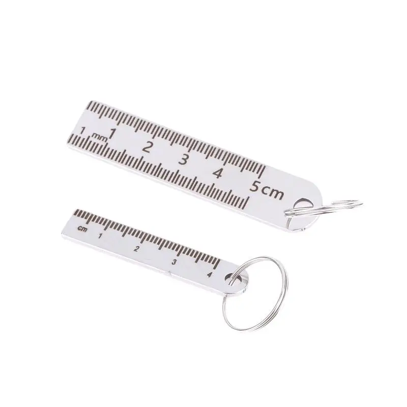 Mini Edelstahl-Lineal Schlüsselanhänger | 1-5cm Tragbares Messwerkzeug Schlüsselanhänger (Diebstahlsicheres Messlineal) – Detail 10