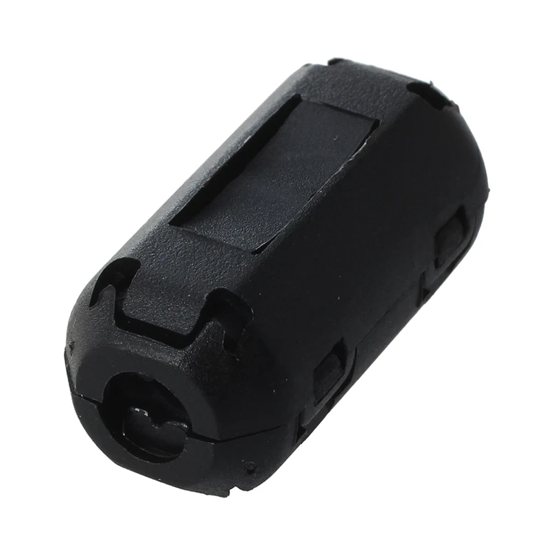 10 Pcs Movable 7Mm Inner Diameter Black Ferrite Core Ring Cable Clip With 10Pcs Clip On Clamp RFI EMI EMC Noise Filters