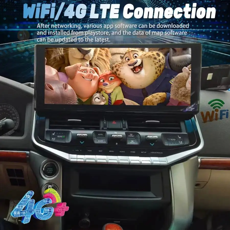 16.3 inch Android 13 For TOYOTA Land Cruiser 200 LC200 LC300 Video charging Multimedia Stereo Qled Screen Upgrade 2023 Carplay