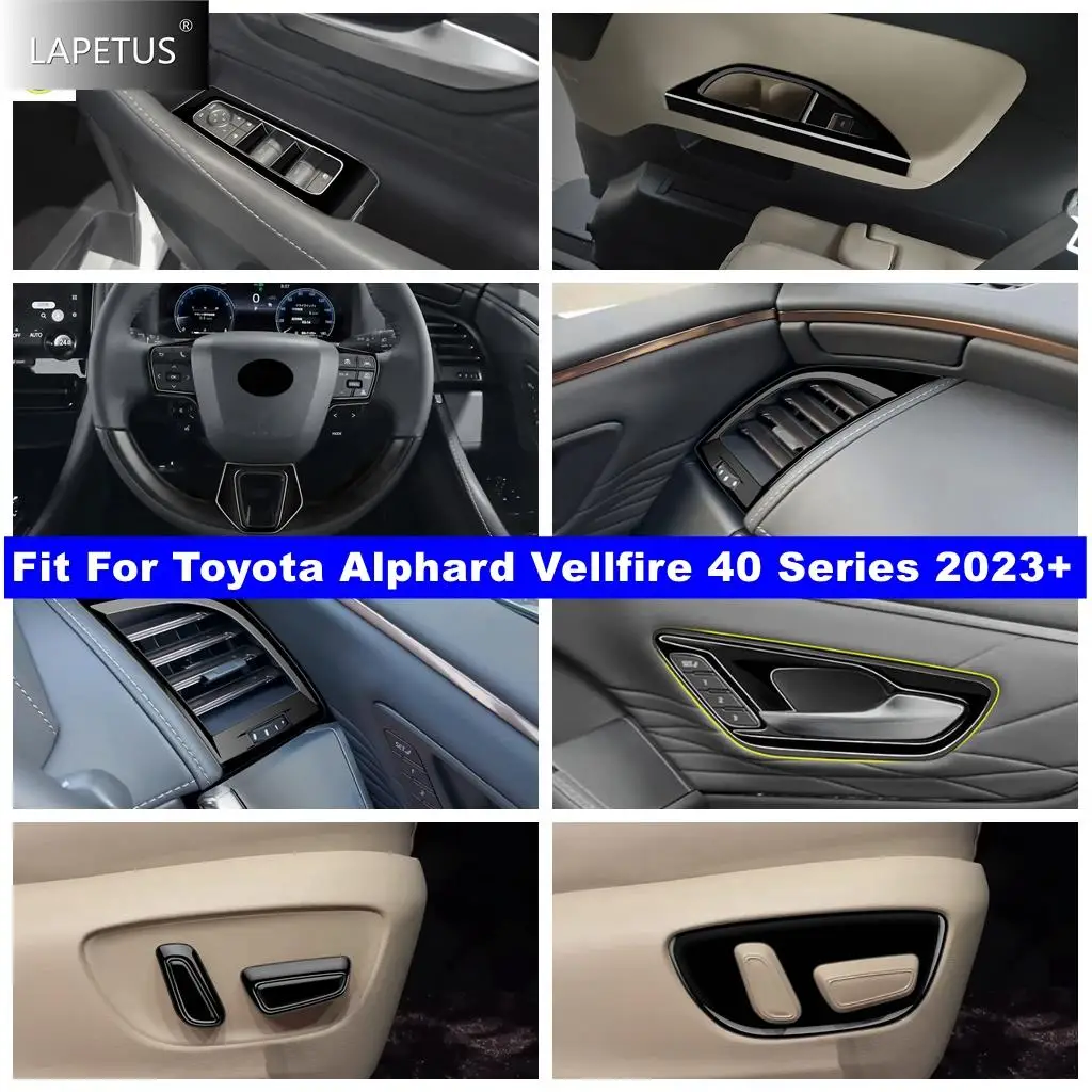 

Window Lift Button / Steering Wheel / Water Cup Holder Cover Trim For Toyota Alphard Vellfire 40 Series 2023 2024 Accessories