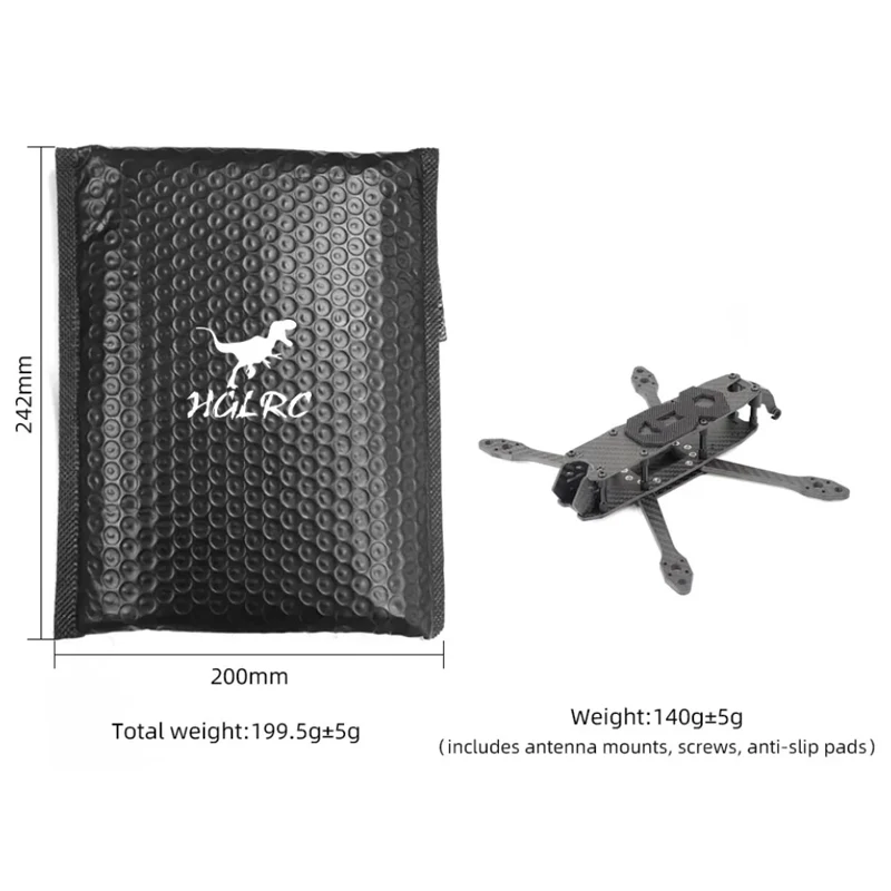 HGLRC MY5 5 - โครงขนาด 5 นิ้ว - ระยะฐานล้อ 225 มม. สำหรับอุปกรณ์เสริมโดรนแข่งแบบฟรีสไตล์ RC