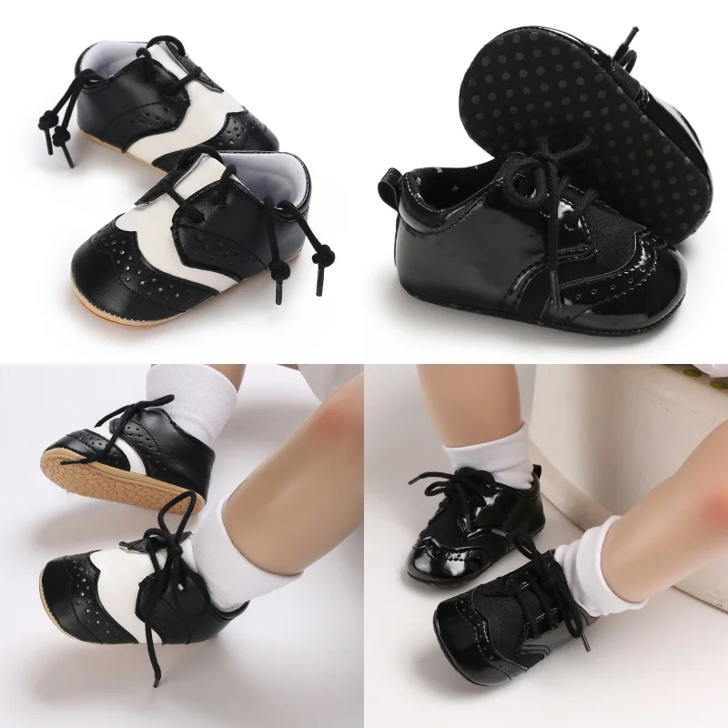 Fashionable Men's And Women's Baby Shoes Classic Soft Soled Sports Shoes 0-1 Year Old Baby Shoes Pre Walking Shoes Shoelaces