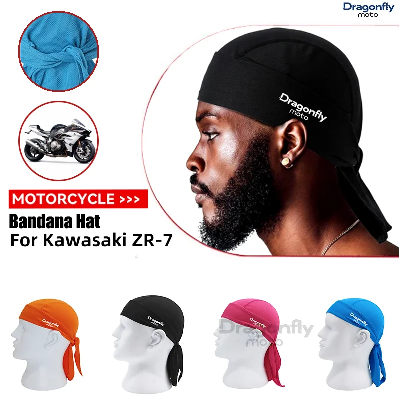 For Kawasaki ZR-7 / S ZR7 ZR7S 1999-2003 Motorcycle Headband Sweat-wicking Cap Cycling Headscarf Quick-dry Sun-Protective Hat