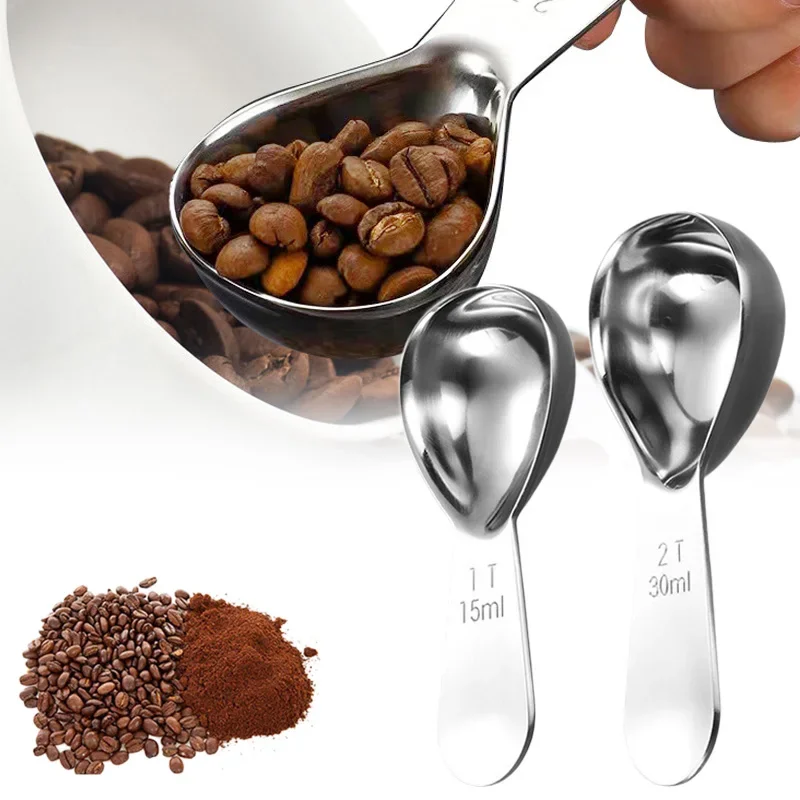 Coffee Scoop,304 Stainless Steel Measuring Coffee Scoop Tablespoon Short Handle Tablespoon Measuring Spoons for Coffee /Sugar