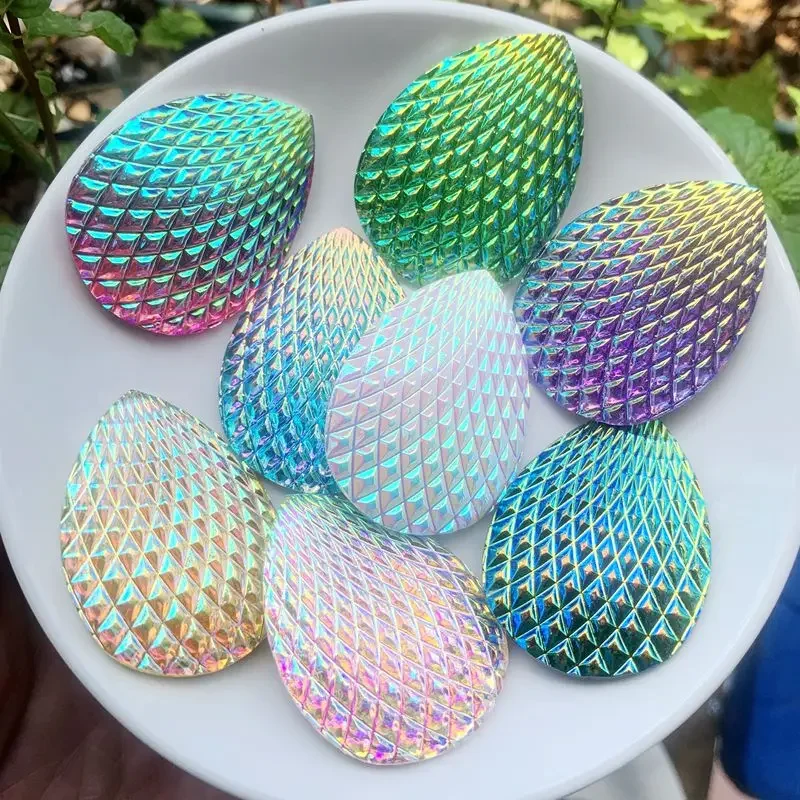 

Оптовая продажа, 36 шт., 30*40 мм, капля воды, AB, смола, стразы, аппликация, родной бисер, драгоценные камни, плоская задняя часть для костюма, пуговицы, поделки