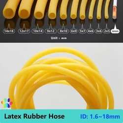 Yellow Nature Latex Rubber Hoses IDxOD 1.6~18mm High Resilient Surgical Medical Tube Slingshot Catapult Elastic Band