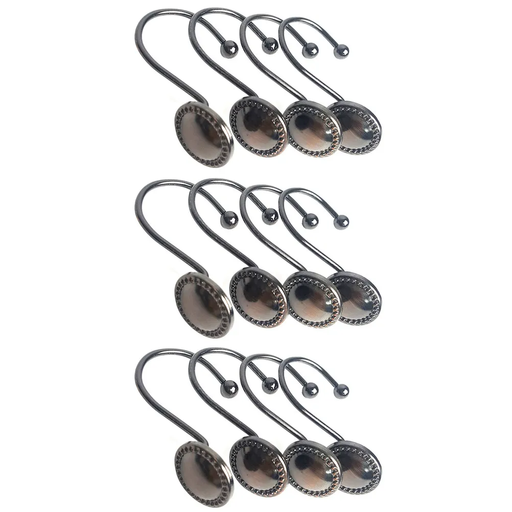 12Pcs Vintage Style Curtain Rings Heavy Duty Glide Rings for Bathroom Shower Curtains Smooth Sliding Low Noise Home Decor