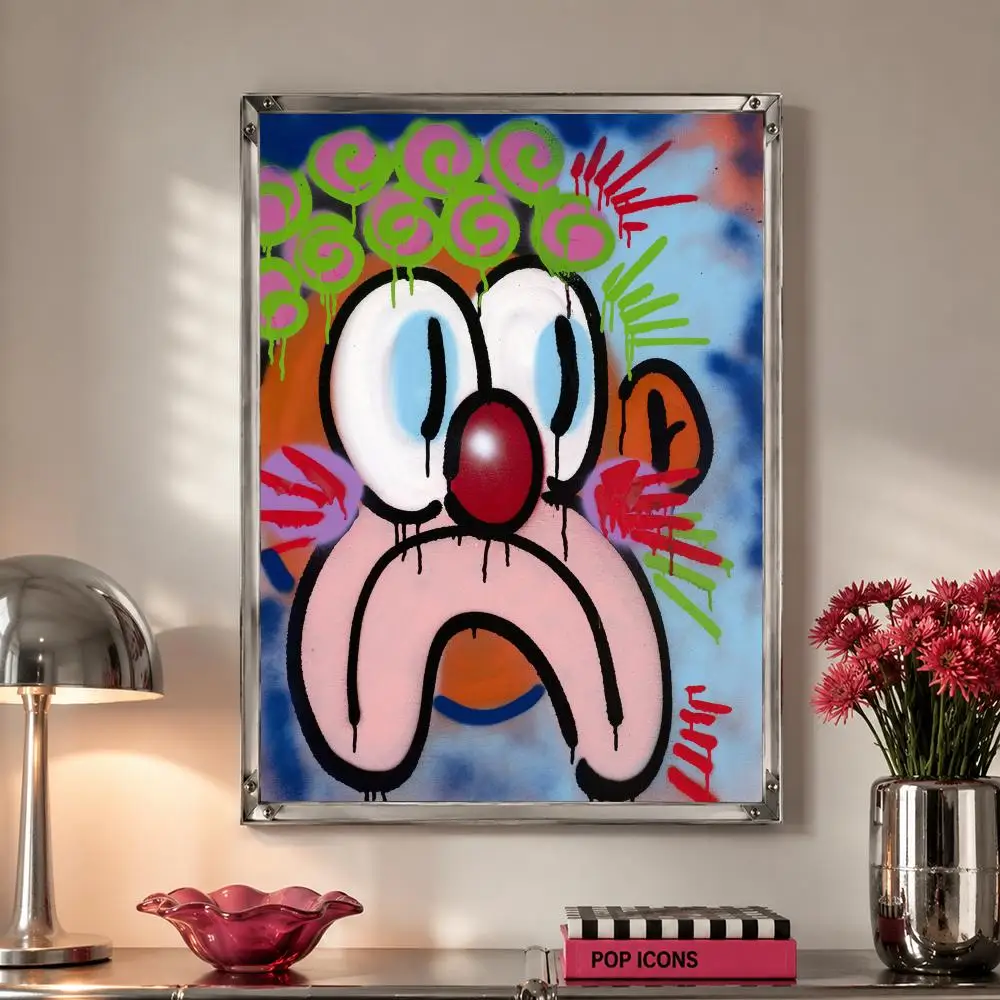 Vintage art O-Olaolu Slawn Art Abstract Poster Self Adhesive Wall Decor Waterproof Removable for Bedroom Living Room bar Gift image 3