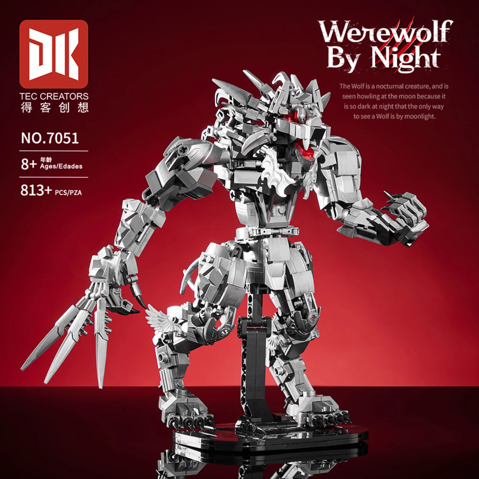 

813PCS Mechanical Werewolf Model Building Blocks Small Particle Assembled Bricks Educational Toy Holiday Gift for Kid DK7051