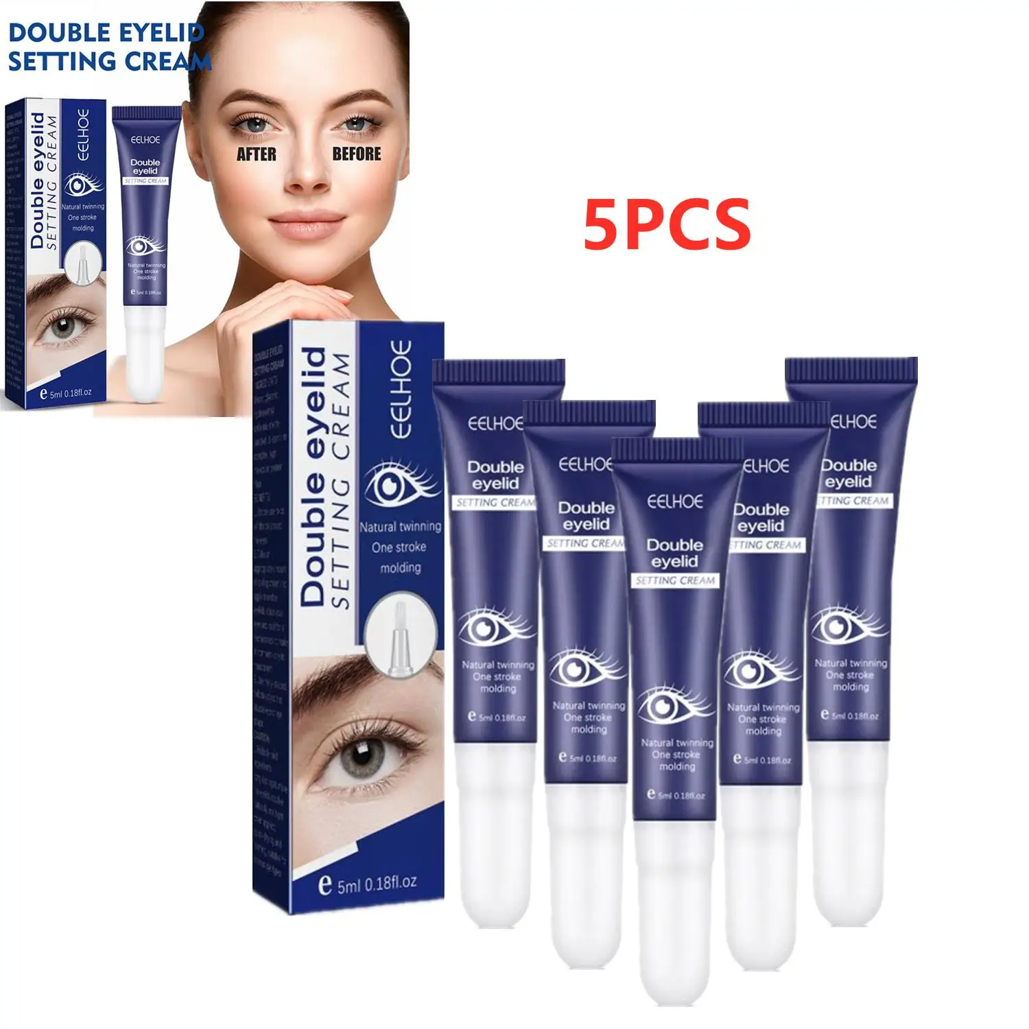 Magic Big Double Eyelid Lifting Cream, Anti Dark Circle, Puffiness Essence, Firm Eye Defining, Enhance Eyes, 5X