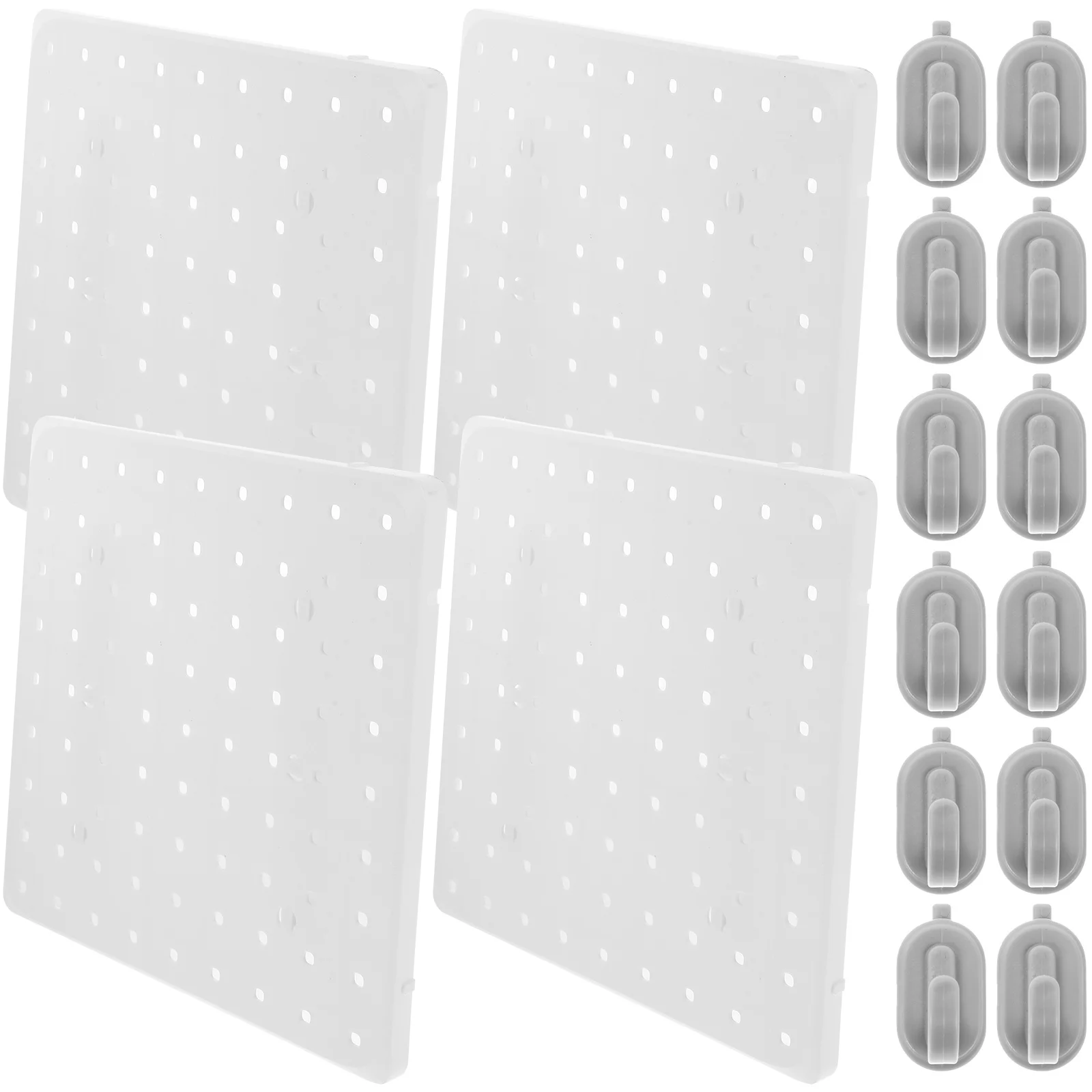 

4Sets Pegboard Organizer Heavy Duty ABS Wall Storage Hook Panel Adhesive Waterproof Space Saving for Garage Kitchen Bathroom