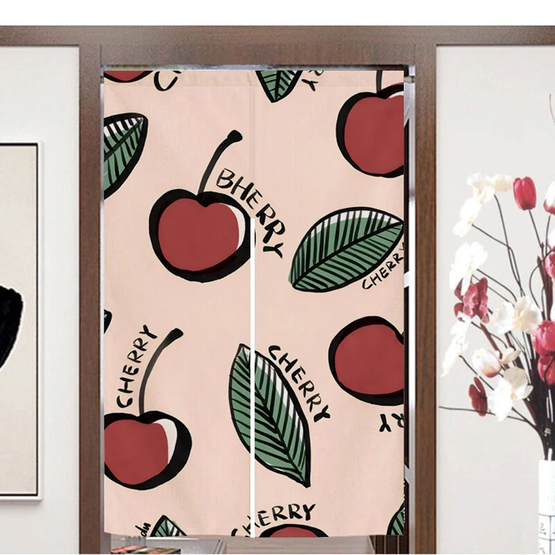 Cortinas de Material de algodón y lino con patrón de dibujos animados, partición de habitación, cortinas de puerta para aislamiento, patrones personalizables