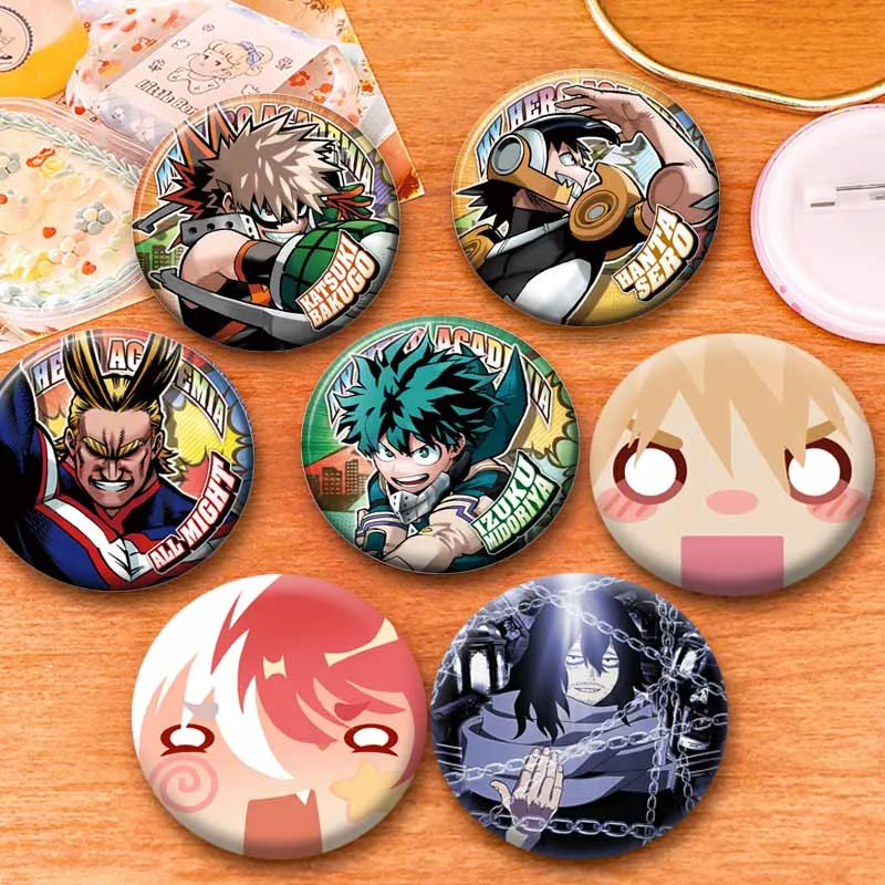 Cute Katsuki Bakugo Izuku Shoto Shota Eijiro Chibi Enamel Pins Anime Brooch Aesthetic Cartoon Badges on Backpack Jewelry Gifts