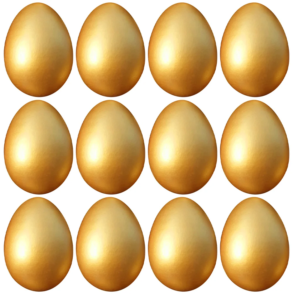 

12 Pcs Golden Egg Toy Christmas Decorations Outdoor Filler Eggs Easter Crafts Child