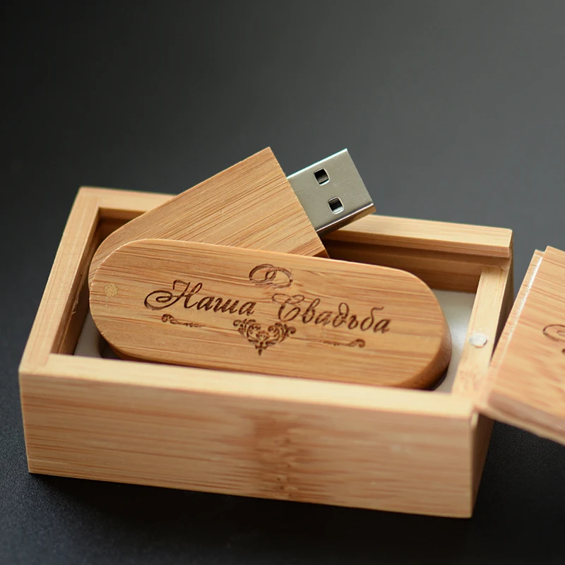 Imagem -03 - Juster-pen Drive Giratória de Madeira Memory Stick de Alta Velocidade u Disk Fotografia Presente de Casamento Usb 2.0 128gb 10 Pcs Lot