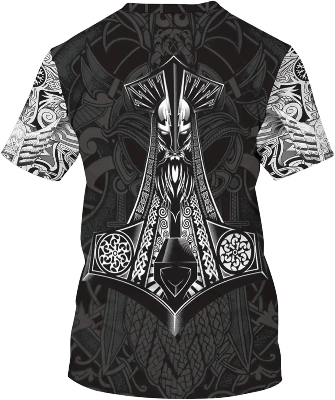 Neues Wikinger-Muster 3D-Druck Sport Schnelltrocknend Atmungsaktiv Herren Casual Plus-Size T-Shirt Outdoor Street Fashion Harajuku Y2K Sommer-Oberteil – Detail 5