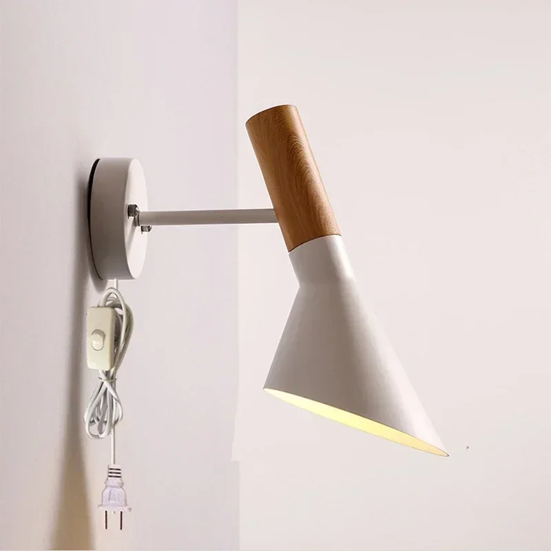 

Minimalist Industrial Style Black Wall Lamp Creative Simple Corridor Bedroom Bedside Light Living Room Home Decoration with Plug