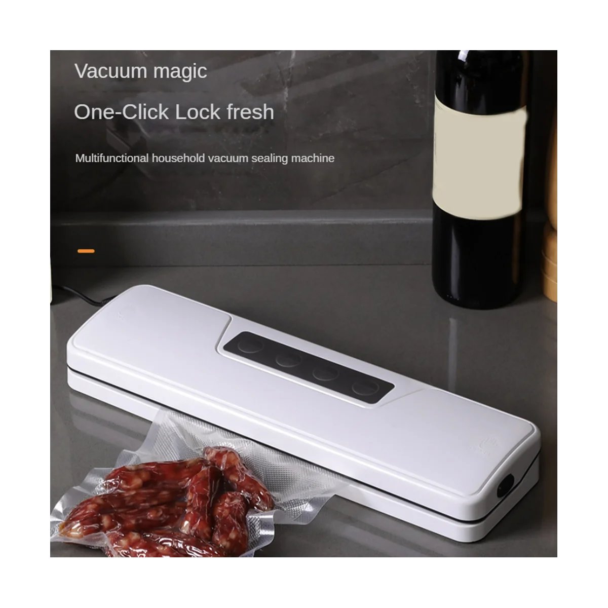 Mini Electric Vacuum Food Sealer Dry&Wet Vacuum Sealer Machine Professional Home Food Vacuum Sealer Packaging UK Plug-B