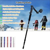 Bastones de trekking para senderismo, bastones plegables, ligeros, antigolpes, para senderismo o caminar, bastón de senderismo ajustable para hombres y mujeres