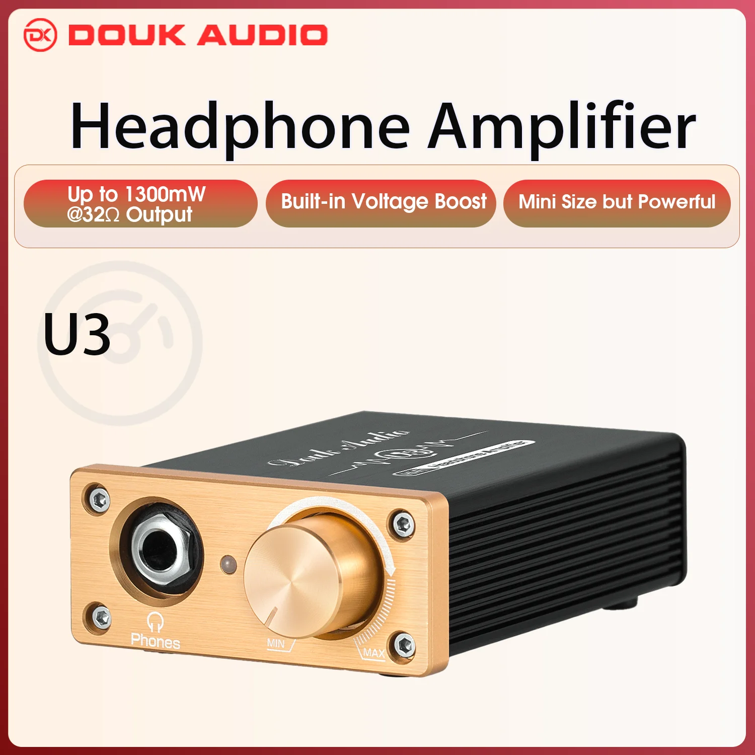 Douk Audio U3 Mini amplificador de auriculares Clase A pura HiFi amplificador estéreo de escritorio doméstico ultracompacto para auriculares HD580/HD600/HD650