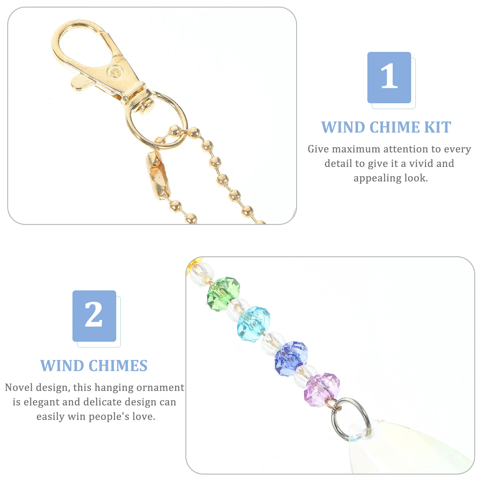 

1Set DIY Diamond Rhinestone Painting Kit Butterfly Pendant Colorful Wind Chime Home Hanging Ornament Garden Decor