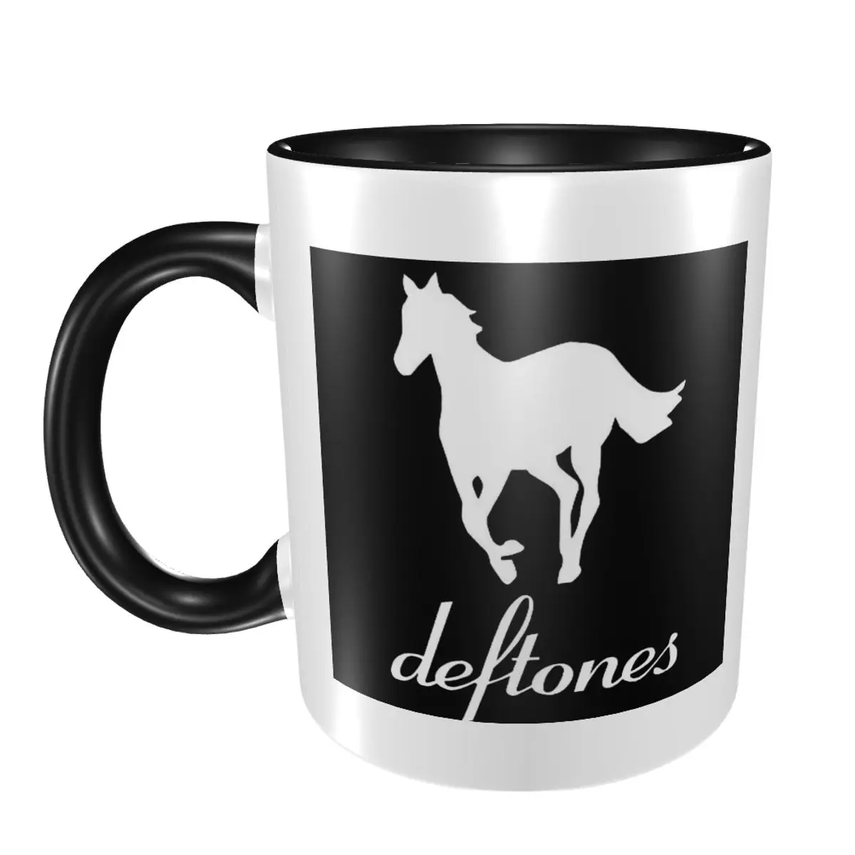 

PP Череп Deftone Белые Омы вокруг кружки Забавные керамические кофейные чашки Чайные кружки Чашка молока Посуда для напитков Подарок для друзей