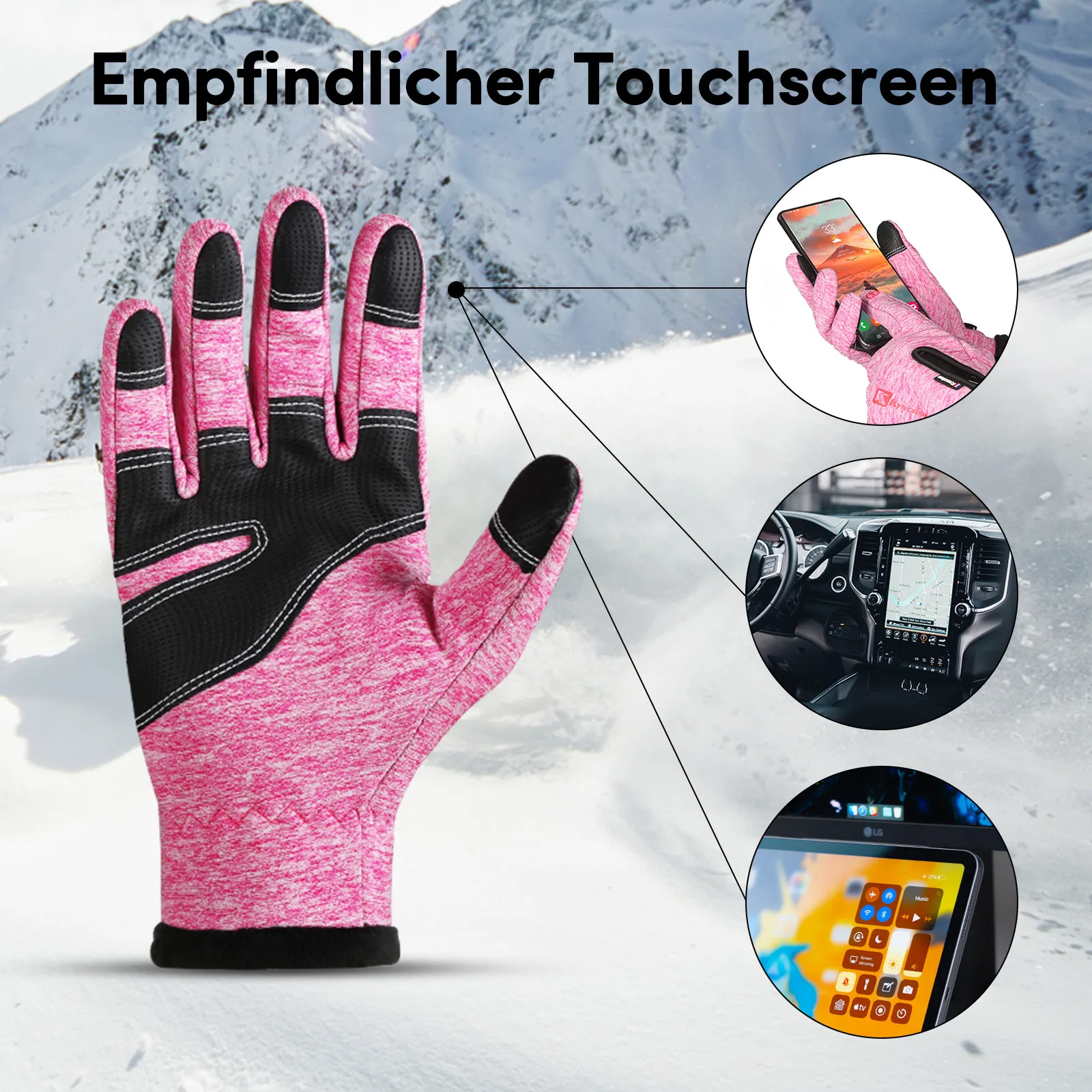 Guanti da ciclismo invernali Touch guanti da ciclismo elettrici freddi sport all\'aria aperta maschili più guanti da sci da corsa caldi in velluto