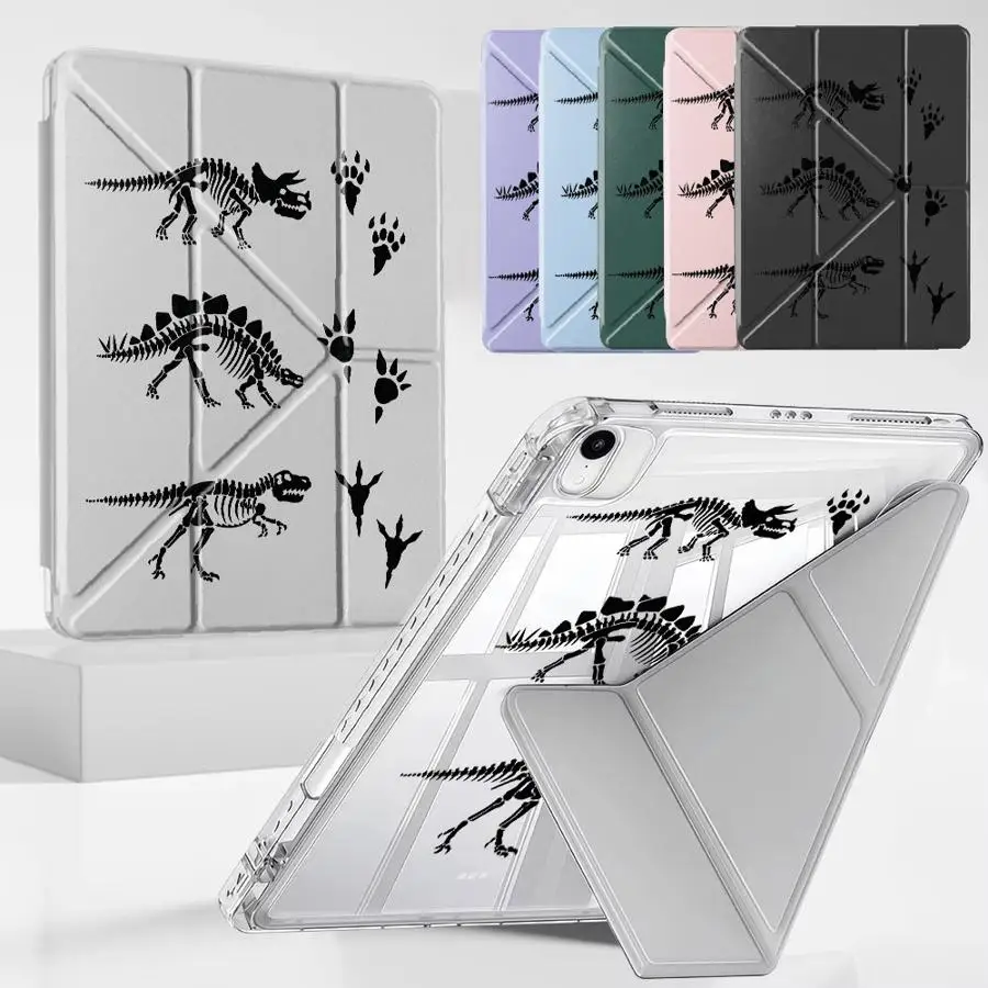 

Dinosaur With Footstep Tablet Case For iPad Pro 11th 10th 9th 8th 7th 12.9inch Air 4 5 M3 M2 M4 11inch Pro 2025 Mini 6 7 Holder