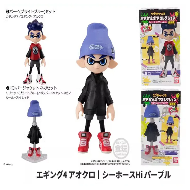 BANDAI Splatoon Action Figure Dress Up Doll Series2 Purple Hair Girl Anime Model Collection Desktop Accessories Girls Toys Gifts